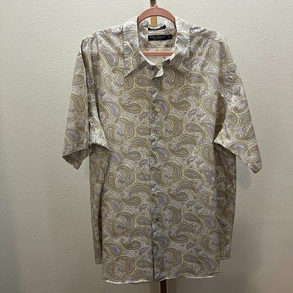 Daniel Cremieux Other - Daniel Cremieux Paisley Sleeve Button Down Shirt White Lavender Yellow XXL